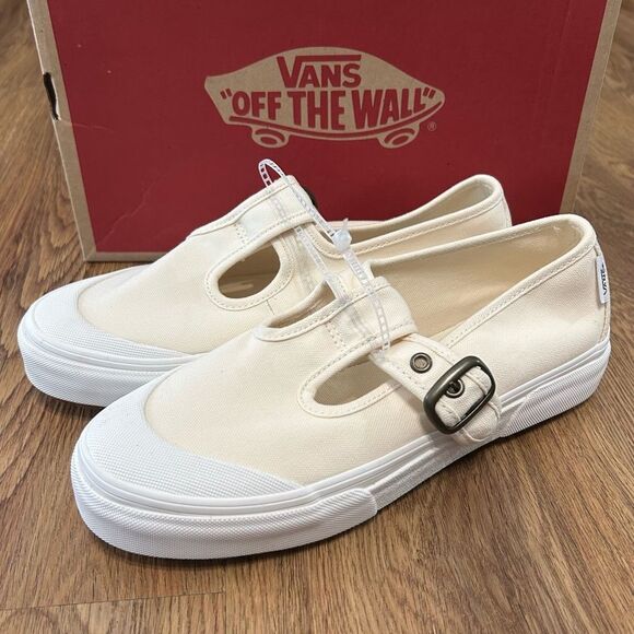 VANS off the wall Mary Jane cream beige shoes sneakers women’s 8.5 new - Picture 1 of 7